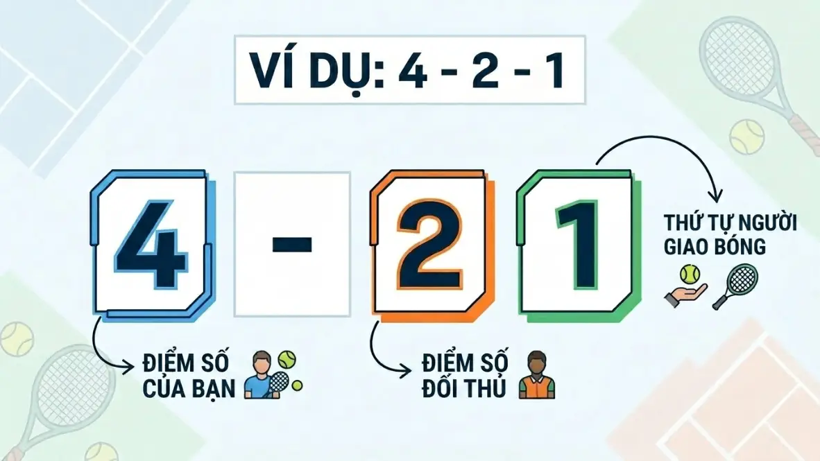 Minh hoa 3 thanh phan trong cach doc diem pickleball chuan